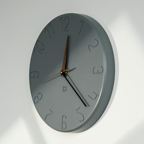 掛け時計 おしゃれ 連続秒針 静音 時計壁掛け 北欧 グレー 壁掛け時計かわいい アナログ クロック シンプル ナチュラル レトロ 音がしない ウォールクロック 寝室 リビング ダイニング 無音 直径30cm グレー [2]