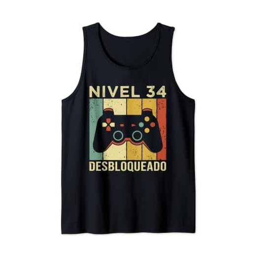 Hombre Gaming Videojugador Mando Cumpleaño 34 Aniversario Gaming Camiseta sin Mangas
