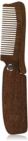 Folding Sandalwood Comb by Groom Houzz - Anti-Static Styling Comb for Men - Perfect Beard Shaper