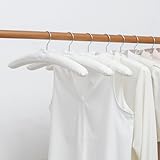 Sukkiri Homu サテンパッド入りハンガー 10本パック エクストラワイド & 厚手 ノンスリップ セーター ドレス 繊細なカシミヤ用 - ホワイト仕上げの衣類ハンガー 上質な衣類を保護します