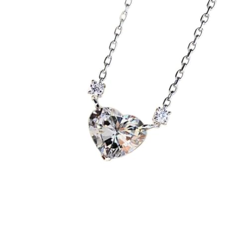 Collier pendentif cœur en argent 925 avec citrine rose et blanche éclatante