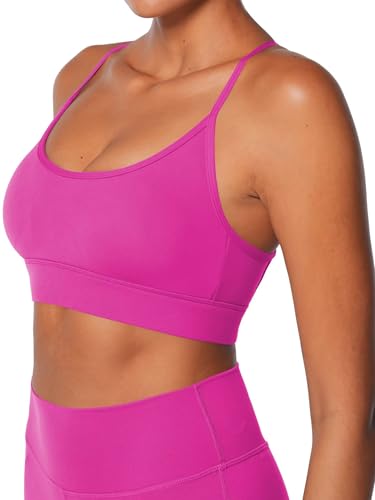 Image of Sunzel Sports Bra for Women, Criss-Cross Open Back Adjustable Strappy Bras, Workout Gym Padded Yoga Bra with Removable Pads