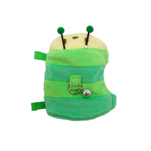 Image of Ferret Harness and Leash Set - Small Animal Soft Fleece Vest with Safe Bell Halloween Outfit Adjustable Traction Rope Outdoor Walking Training Leash for Ferret Rat Bearded Dragon Kitten (Green)