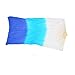 Zerone 2Pcs 1.5m Artificial Silk Belly Dance Fan in White Cyan Blue Color, Handcrafted with Bamboo for Graceful Dance Movements