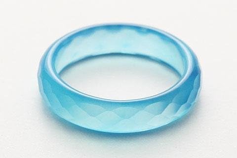 Stone Distribution Center: Sky Blue Agate Cut Ring No. 8 Natural Stone Power Stone