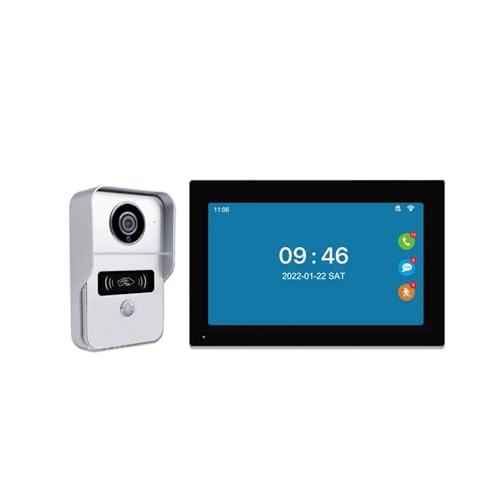 gdsDEs Timbre de vídeo con Pantalla táctil de 1080P, 7 Pulgadas, WiFi, videoportero Inteligente for casa, Tarjeta de 32G, Kit de detección de Movimiento, ID Desbloqueado