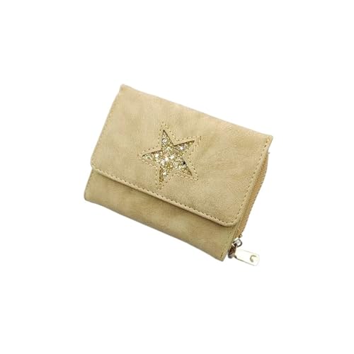 Womens wallet Women's short wallet fashion coin purse multi-card slots women's wallet(Khaki)