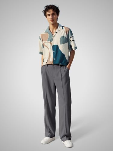 Image of FTX Men's Korean Style Casual Trouser | Premium Lycra Stretch Fabric | Smart Regular Fit | 2 Side Pockets | Comfortable Stretchable Everyday Wear Pants