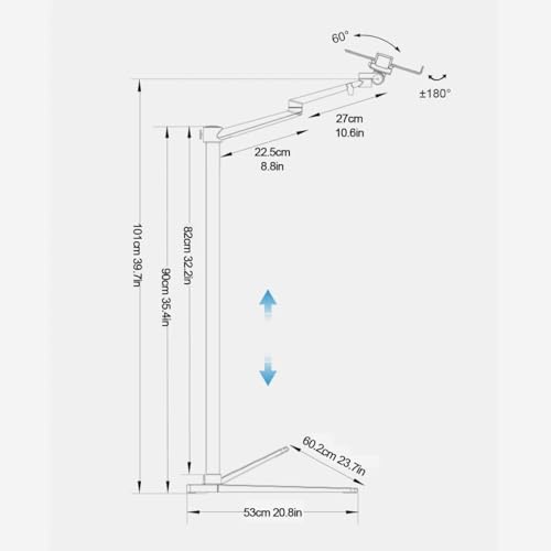 Atril portátil de altura regulable con base metálica estable 3