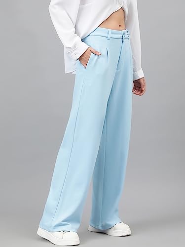 Image of KOTTY Women's High Waist Pleated Wide Leg Trousers