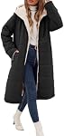 Voqeen Winter Coat for Women Warm Reversible Fleece Sherpa Lined Long Hooded Parkas Puffer Jackets Outerwear