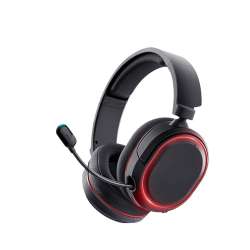 Genérico Auriculares inalámbricos for Juegos G2 2,4G, Auriculares Bluetooth de Baja latencia 5ms con micrófono ENC Envolvente 7,1, for PC, PS4, PS5, Interruptor teléfono(White)