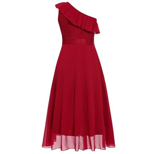 Girls Dress Sweet & Cute Puff Sleeve Square Neck Ruffle Dot Ruffle Swing Dress 5-142