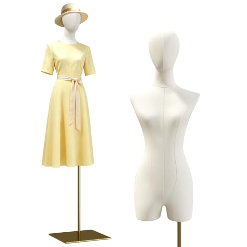 47"-83" Female Mannequin Dress Form Torso with Metal Stand (with Head)