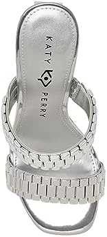 Katy Perry Women's Glam Heeled Sandal, Silver, 7.5 | Image 4