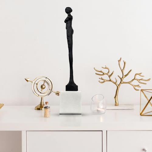 Escultura Abstracta de Hombre y Mujer estilo Giacometti con Base de Mármol miniatura 5