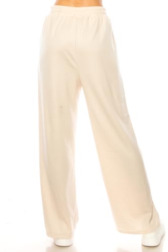 Women's Soft Fleece Corduroy Wide Leg Pants for Women Vintage y2k Straight Leg Pants Loose Fit with Pocket4