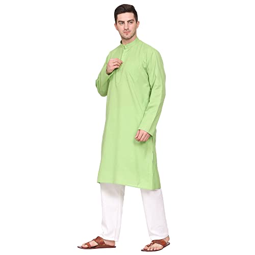 Image of ITOS365 Men Cotton Blend Kurta Pyjama Set Party Fashion Regular Ethinic Wear Indian Dress Gift for Men