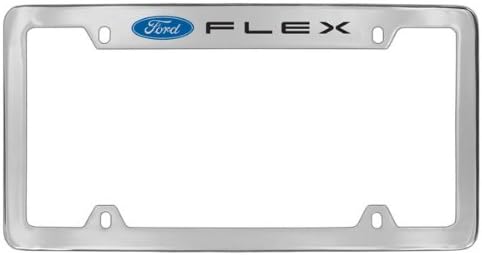 Ford Flex Chrome Plated Metal Top Engraved License Plate Frame Holder