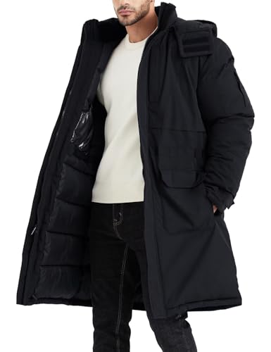 Men's Extra Long Parka Winter Coats Hooded Puffer Jacket Heavy Warm Water-resistant Outerwear Cold Weather3