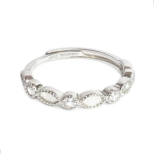 Milky Treasures Band Ring (Only Ring) | DIY Breastmilk Jewelry Making Kit | 925 Sterling Silver | Adjustable Size 6 to 10 | Breastfeeding Keepsake Kit | Gifts for Mom