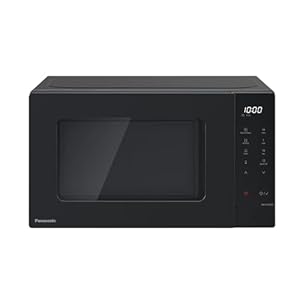 Panasonic NN-ST22QBBPQ 20L Solo Microwave Oven with Glass Tray, 800W, Auto Defrost, 8 Auto Programmes, LED Display, 5 Power Settings, Digital Timer, Black