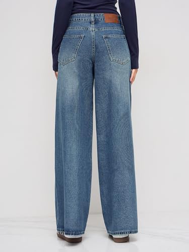 CIDER Baggy Jeans for Women Low Waist Wide Leg Denim Pants Trendy Loose Oversized Fit Jean4