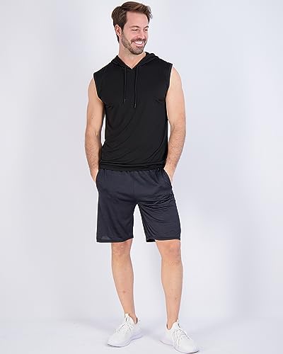 Real Essentials 3 Pack: Men’S Dry Fit Moisture Wicking Hooded Tank Top Active Athletic Hoodie Pullover Sweatshirt Workout Running Fitness Gym Sports Bodybuilding Casual Sweatshirt Outdoor Muscle Top-Set 5,3Xl thumb #4