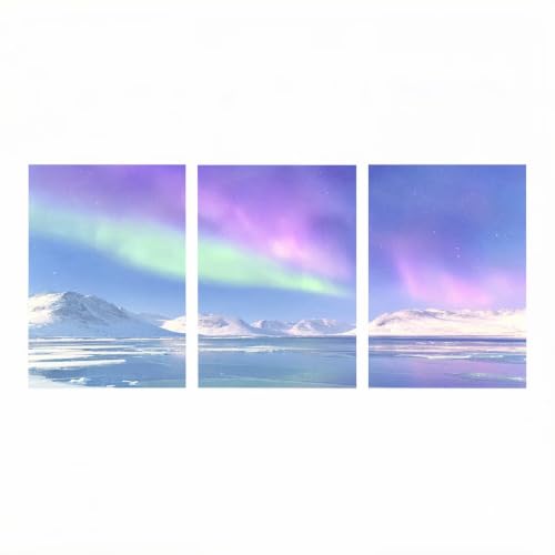 Diamond Painting Aurores Full Drill en lot de 3 canevas 40x60cm pour adulte