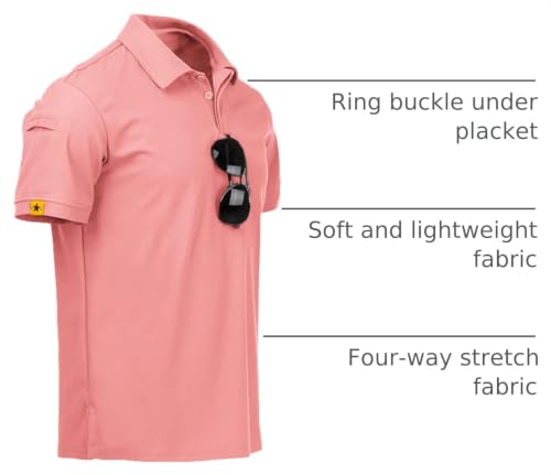 Image of ZITY Mens Polo Shirt Short Sleeve Sports Tactical T-Shirt Athletic Golf Polos Daily Casual Stylish Collared Shirts for Men