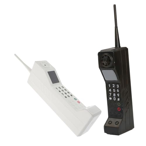 Téléphone rétro briques vintage Healifty : lot de 2 accessoires pour bureau
