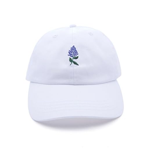 AUNG CROWN Lavender Embroidered Adjustable Dad Hat Cotton Baseball Caps (White)