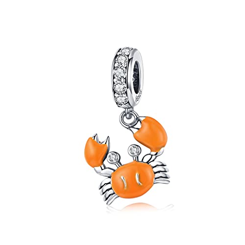 Dije de cangrejo en plata 925 para pulseras europeas y collares DIY