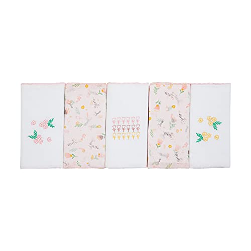 Fralda Papi Compose Bordada e Estampada para Bebê 70cm X 68cm Contém 05 Un