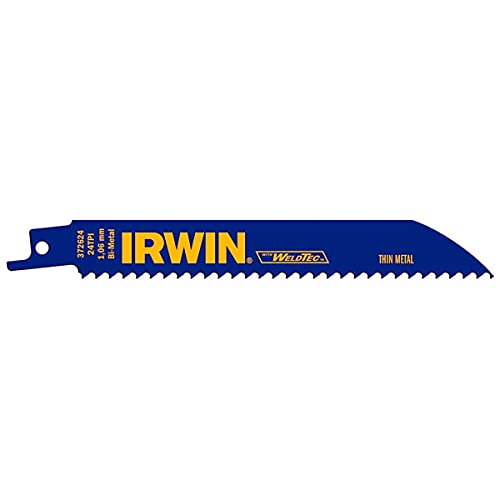 IRWIN Tools Reciprocating Saw Blade, Metal-Cutting, 6-inch, 24 TPI (372624B)