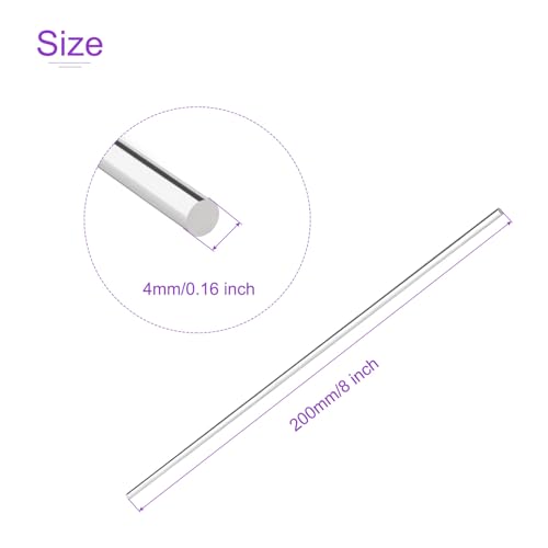 Image of DMiotech 4 Pack 5 /32 inch x 10 inch Acrylic Round Rod Solid Plastic PMMA Bar Stick for DIY Crafts Clear