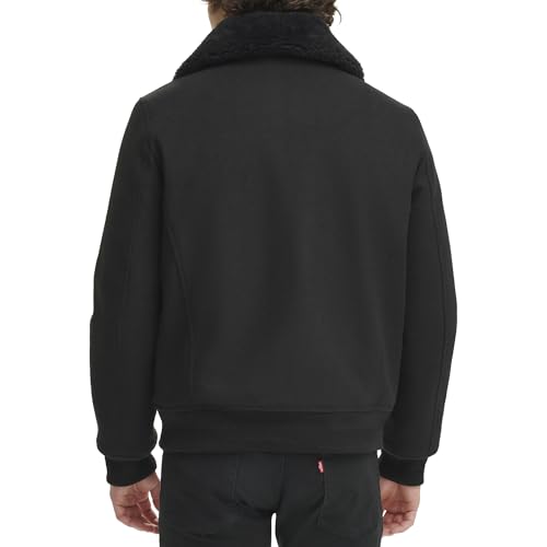 Tommy Hilfiger Men's Wool Blend Bomber Jacket with Faux Fur Collar4