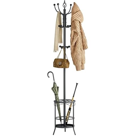 Tajsoon Coat Rack Stand with Umbrella Holder Cover