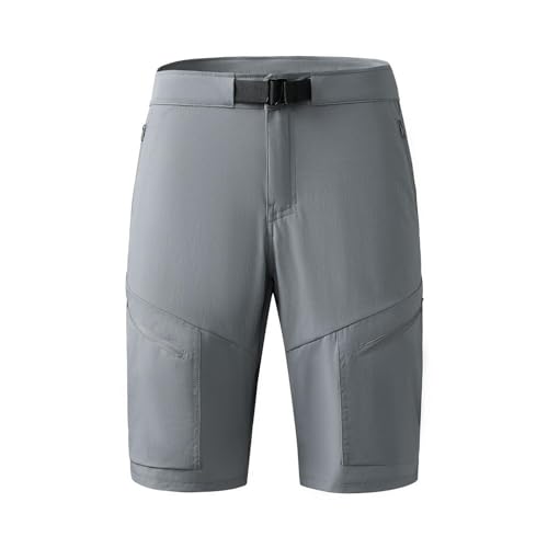 QJDFLL 2026 Combinaison de Cyclisme européenne et Ample avec Poches d extérieur, Short en Nylon à Cinq Points pour Hommes Femmes, Pantalons décontractés séchage Rapide(Light Gris,L)