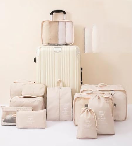 8-Piece Travel Packing Cubes Set, Luggage Organizers with Toiletry Bag, Shoe Bag, Cosmetic Storage, Black2