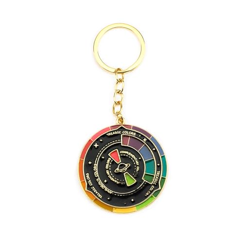 Color Wheel Keychain,Spinning Wheel Keychain for Car Keys Women Men,Color Wheels for the Artist & Creative Minds
