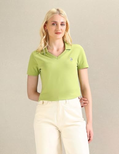 Image of U.S. Polo ASSN. Women's Cotton Regular Fit Solid Polo Shirt