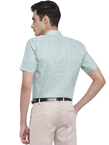 Image of GHPC Cotton Linen Plain Solid Half Sleeves Regular Fit Formal Shirt for Men