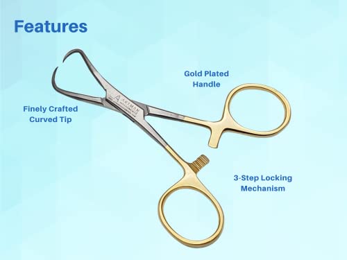 Image of Towel Clamp Backhaus Forceps Gold Plated 3.5 inch Medical Surgical Instrument ARTMAN (1)