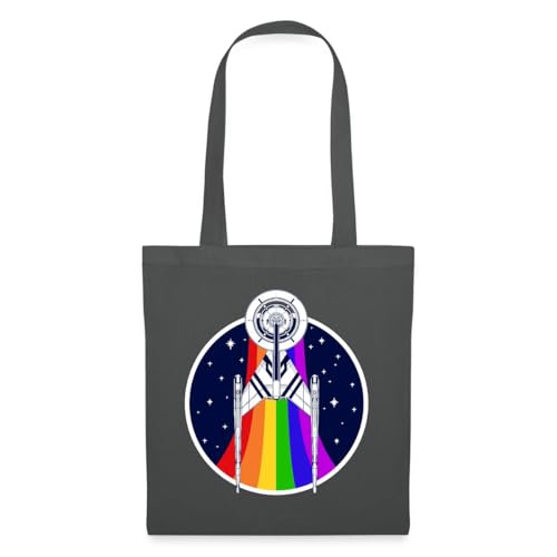 Spreadshirt Star Trek Discovery Gay Pride Regenbogen Emblem Stoffbeutel, One size, Graphite