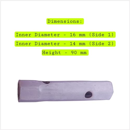 Image of Tubular Box Spanner 14 mm & 16 mm with Tommy Bar (Set of 2) - Dual Size Spark Plug Removal Tool /Spark Plug Spanner /Spark Plug Socket Dollar for Bike, Scooter & Motorcycle