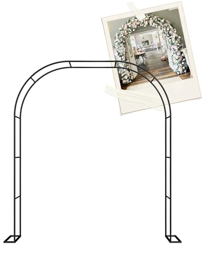 Arche de jardin en acier de 19 mm avec base et treillis robuste pour plantes grimpantes