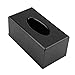 Cryfokt Tissue Box, 23 * 12 * 10.5cm Durable Elegance Wood Paper Organizer, Black/Light for Kitchen Living Room Bedroom (Black)