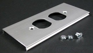 Duplex Cover Plate, Gray, Aluminum