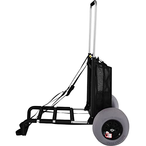 Vevor Beach Carts For Sand, 23" X 15" Cargo Deck, W/ 13" Tpu Balloon Wheels, 165Lbs Loading Folding & 33.1" To 51.6" Adjustable Height, Aviation Aluminum Cart For Picnic, Fishing #TOP7